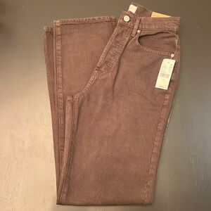 Pacsun Dad Jean High Rise Relaxed Straight Leg Button Fly Size 24 Color Hickory
